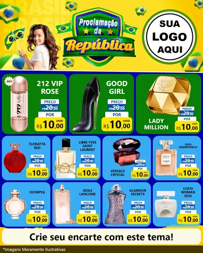 Modelo de Rede Social para Feed Instagram com o tema Proclamação da República para Perfumes