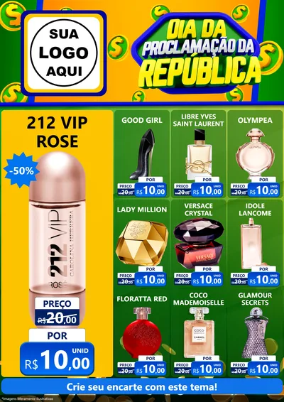 Modelo de Encarte para Encarte A4 Vertical com o tema Dia Da Proclamação da República para Perfumes