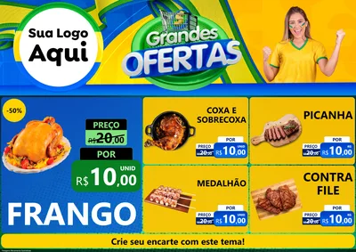Modelo de Encarte para Encarte A4 Horizontal com o tema Grandes Ofertas para Assados