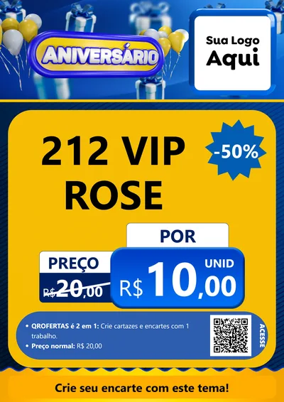 Modelo de Cartaz para Cartaz A4 Vertical com o tema Aniversário para Perfumes