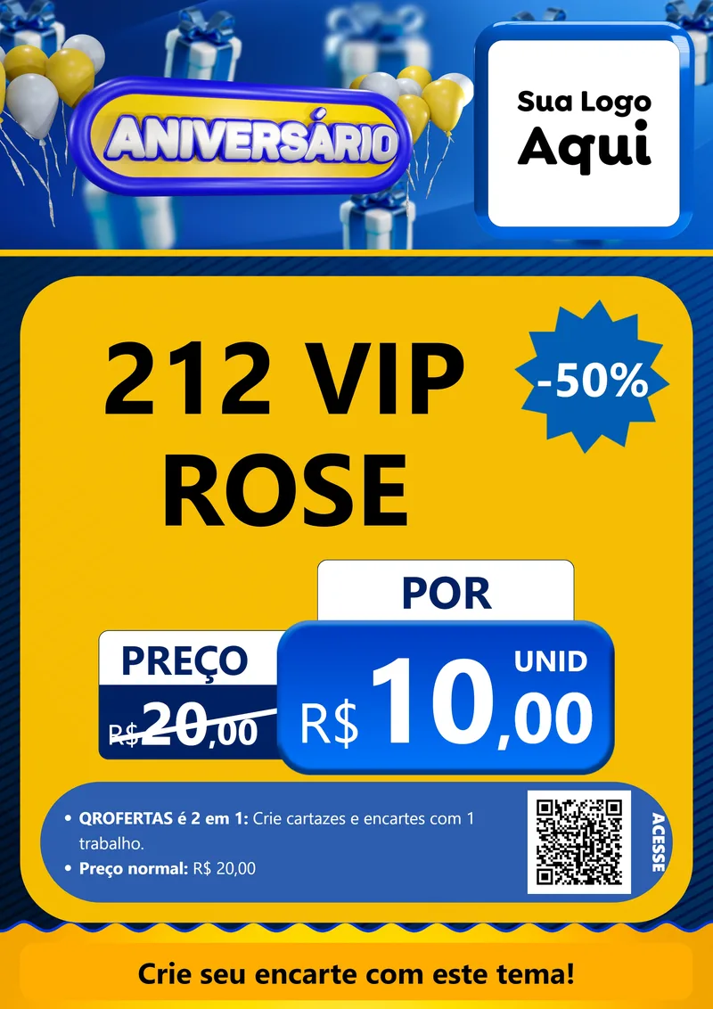 Modelo de Cartaz para Cartaz A4 Vertical com o tema Aniversário para Perfumes