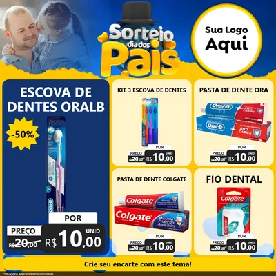 Modelo de Rede Social para Feed Facebook com o tema Sorteio Dia Dos Pais para Higiene Pessoal