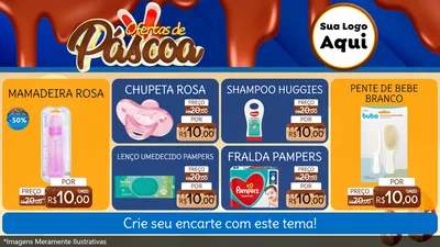 Modelo de TV para TV Horizontal com o tema Ofertas de Páscoa para Bebês