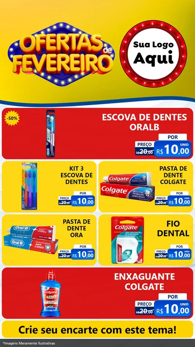 Modelo de TV para TV Vertical com o tema Ofertas de Fevereiro para Higiene Pessoal