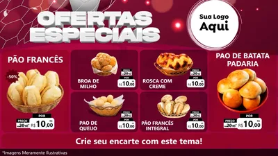 Modelo de TV para TV Horizontal com o tema Ofertas Especiais - Futebol para Padaria