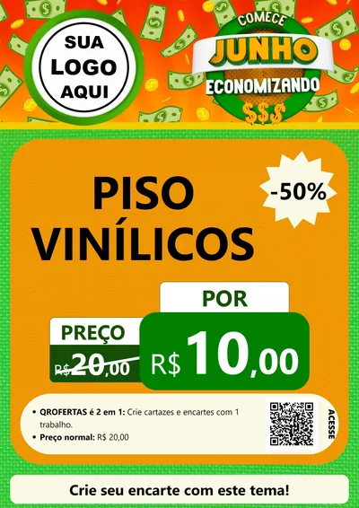 Modelo de Cartaz para Cartaz A4 Vertical com o tema Comece Junho Economizando para Material para Construção