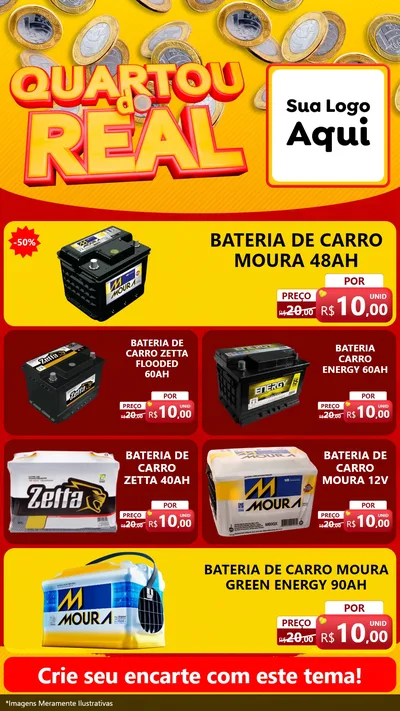 Modelo de TV para TV Vertical com o tema Quartou do Real para Baterias Elétricas