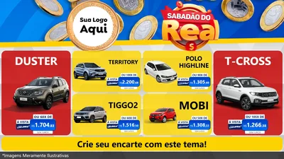 Modelo de TV para TV Horizontal com o tema Sabadão do Real para Concessionaria de Carros