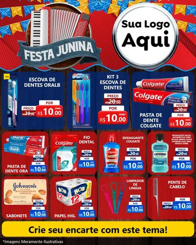 Modelo de Rede Social para Feed Instagram com o tema Festa Junina para Higiene Pessoal