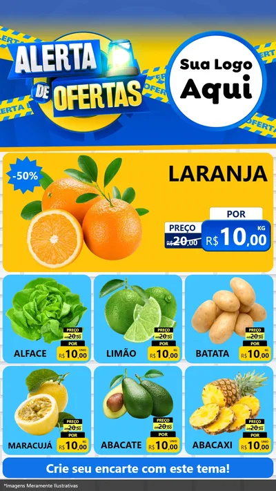 Modelo de Rede Social para Stories com o tema Alerta de Ofertas para Hortifrúti