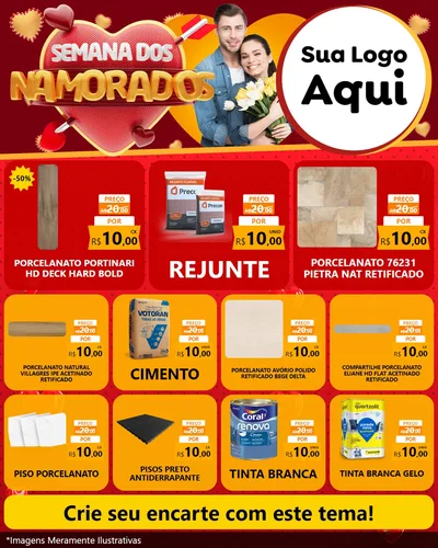 Modelo de Rede Social para Feed Instagram com o tema Semana dos Namorados para Pisos e revestimentos