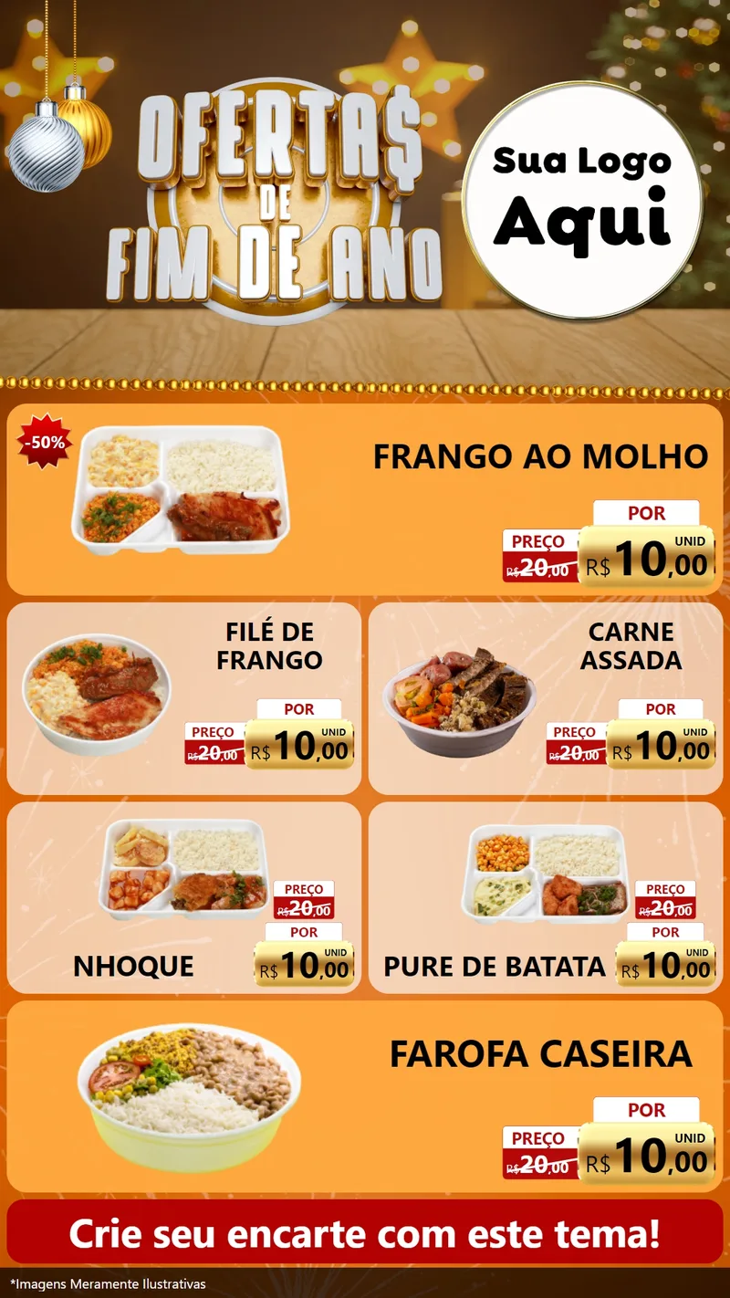 Modelo de TV para TV Vertical com o tema Ofertas de Fim de Ano para Restaurante