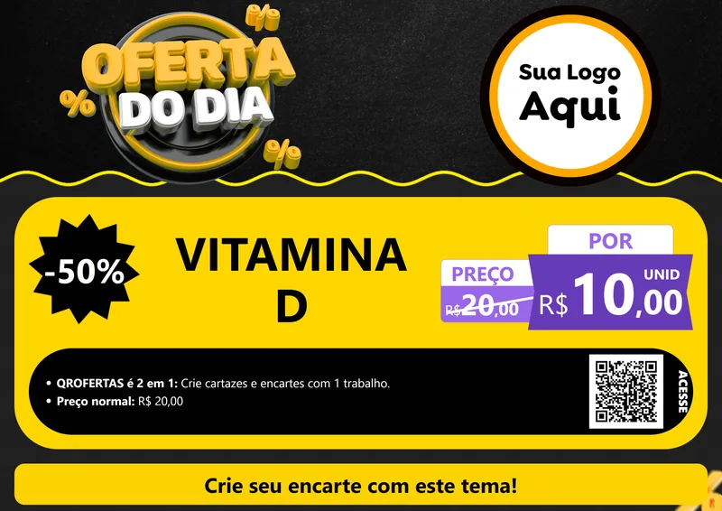 Modelo de Cartaz para Cartaz A4 Horizontal com o tema Oferta Do Dia para Farmácia