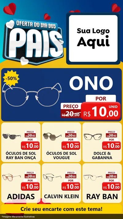 Modelo de Rede Social para Stories com o tema Oferta Do Dia Dos Pais para Óticas