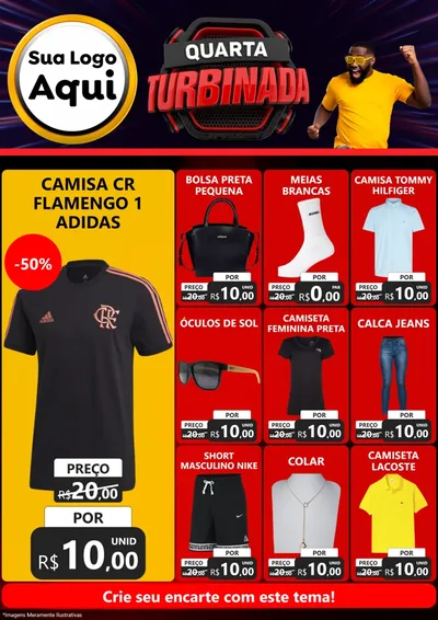 Modelo de Encarte para Encarte A4 Vertical com o tema Quarta Turbinada para Roupas e acessórios