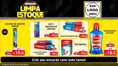 Modelo de TV para TV Horizontal com o tema Operação Limpa Estoque para Higiene Pessoal
