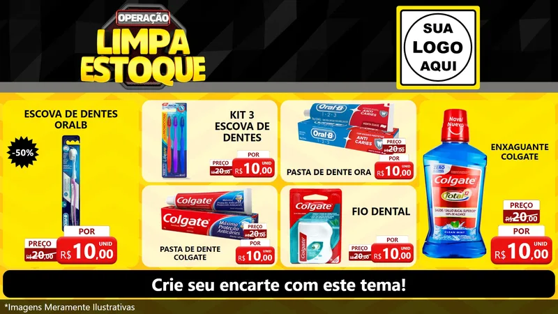 Modelo de TV para TV Horizontal com o tema Operação Limpa Estoque para Higiene Pessoal