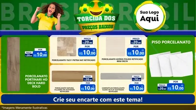Modelo de TV para TV Horizontal com o tema Torcida dos Preços Baixos - Copa para Pisos e revestimentos