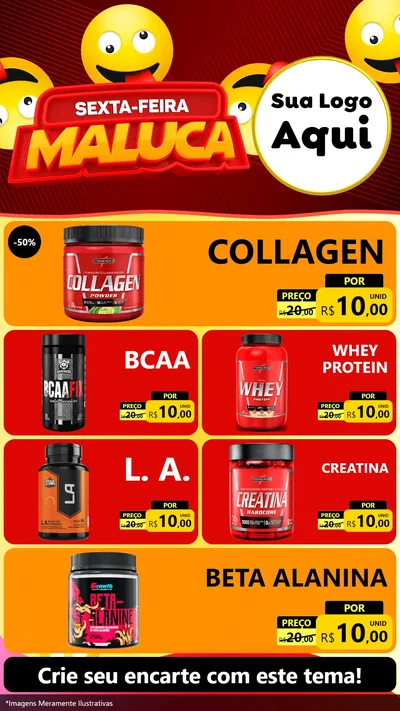 Modelo de TV para TV Vertical com o tema Sexta-feira Maluca para Suplementos alimentares