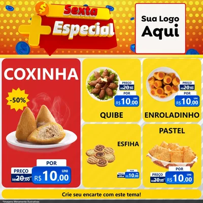 Modelo de Rede Social para Feed Facebook com o tema Sexta Mais Especial para Salgadaria