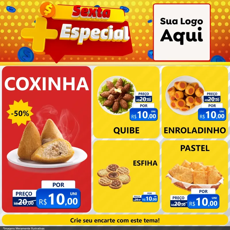 Modelo de Rede Social para Feed Facebook com o tema Sexta Mais Especial para Salgadaria