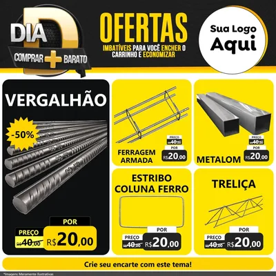 Modelo de Rede Social para Feed Facebook com o tema Dia D Mais Economia para Ferragens