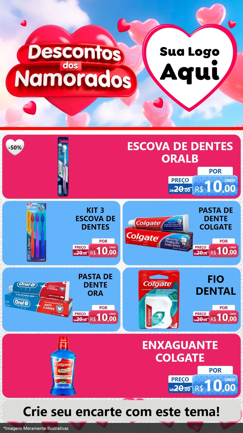 Modelo de TV para TV Vertical com o tema Descontos dos Namorados para Higiene Pessoal