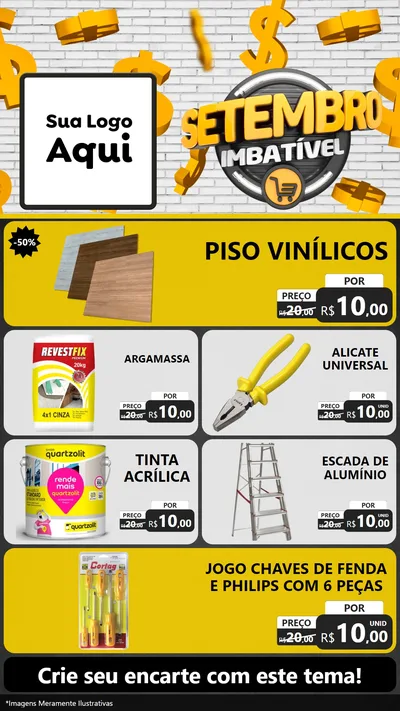 Modelo de TV para TV Vertical com o tema Setembro Imbatível para Material para Construção