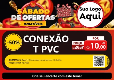 Modelo de Cartaz para Cartaz A4 Horizontal com o tema Sábado de Ofertas Imbatíveis para Tubos e conexões