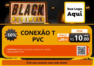 Modelo de Cartaz para Cartaz A4 Horizontal com o tema Black November para Tubos e conexões