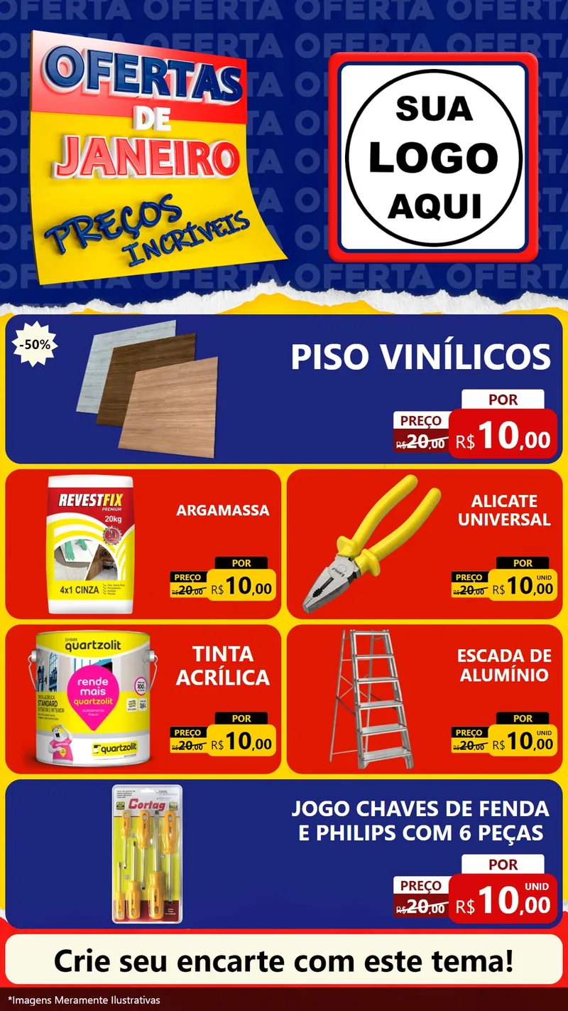 Modelo de TV para TV Vertical com o tema Ofertas de Janeiro - Preços Incríveis para Material para Construção