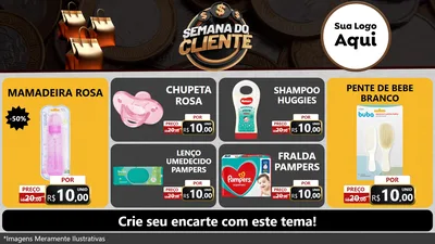 Modelo de TV para TV Horizontal com o tema Semana do Cliente para Bebês