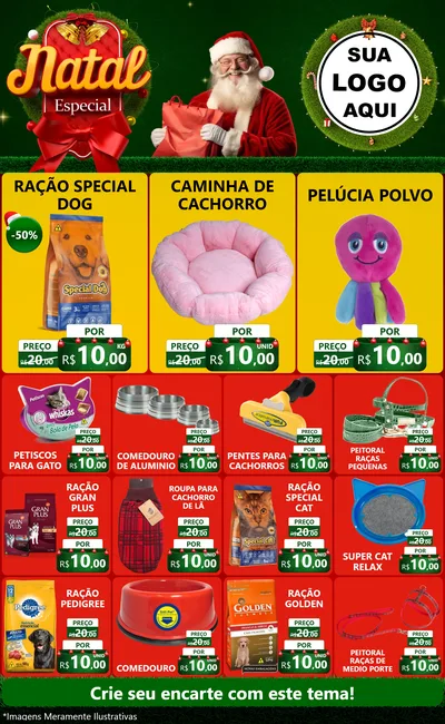 Modelo de Encarte para Encarte Grande com o tema Natal Especial para Pet Shop