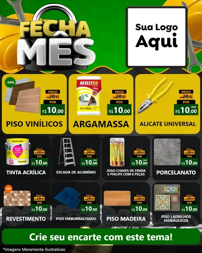 Modelo de Rede Social para Feed Instagram com o tema Fecha Mês para Material para Construção