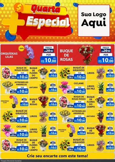 Modelo de Encarte para Encarte A4 Vertical com o tema Quarta Mais Especial para Floricultura e jardim
