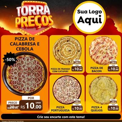 Modelo de Rede Social para Feed Facebook com o tema Torra Preços para Pizzaria