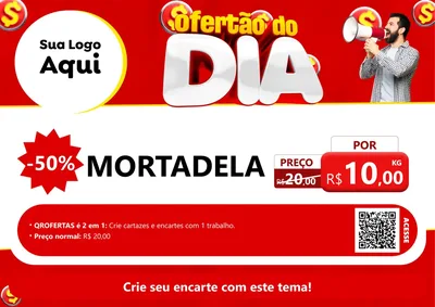 Modelo de Cartaz para Cartaz A4 Horizontal com o tema Ofertão do dia para Frios e Laticínios