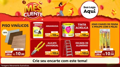 Modelo de TV para TV Horizontal com o tema Mês do Cliente para Material para Construção