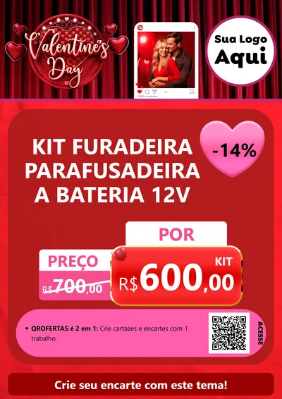 Modelo de Cartaz para Cartaz A4 Vertical com o tema Valentine's Day para Maquinas e Ferramentas