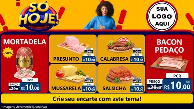 Modelo de TV para TV Horizontal com o tema Só Hoje! para Frios e Laticínios