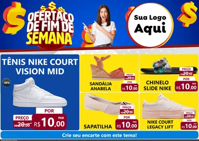 Modelo de Encarte para Encarte A4 Horizontal com o tema Ofertaço de Fim de Semana para Calçados