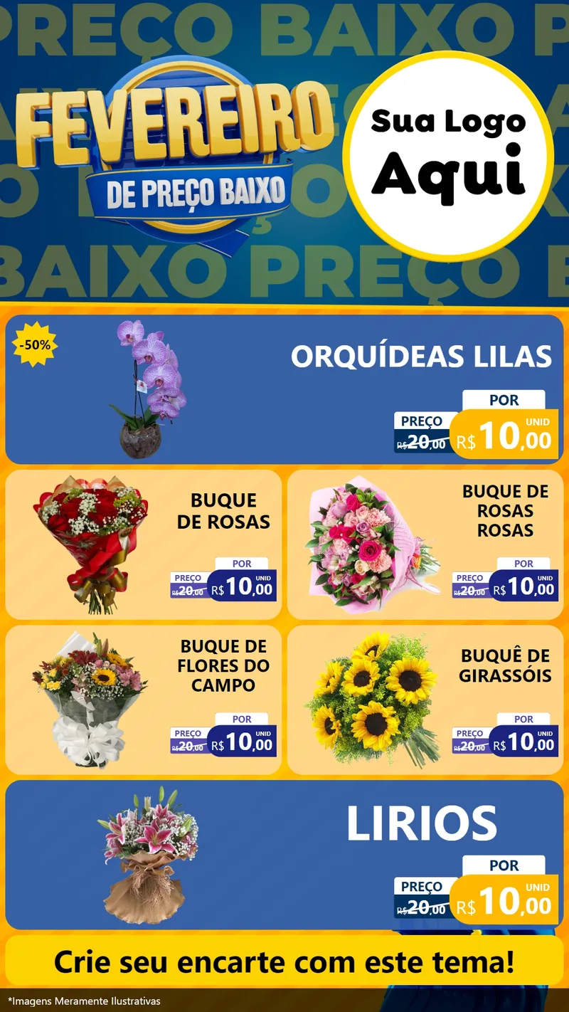 Modelo de TV para TV Vertical com o tema Fevereiro de Preço Baixo para Floricultura e jardim