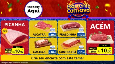Modelo de TV para TV Horizontal com o tema Esquenta de Carnaval para Açougue