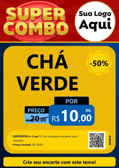Modelo de Cartaz para Cartaz A4 Vertical com o tema Super Combo para Produtos Naturais