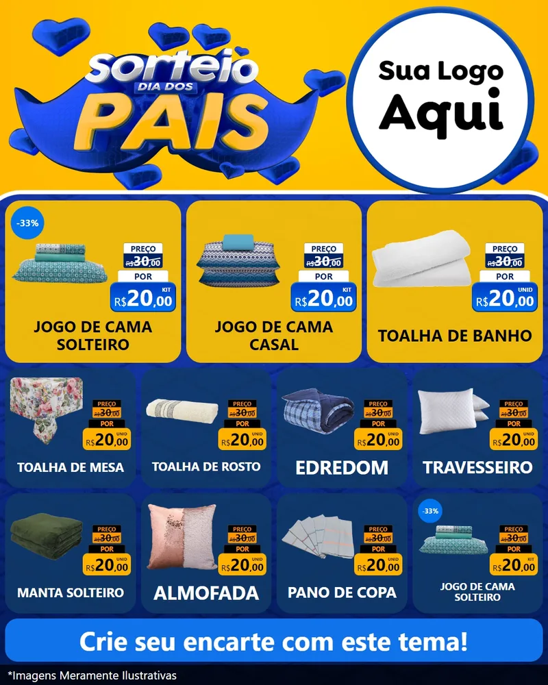 Modelo de Rede Social para Feed Instagram com o tema Sorteio Dia dos Pais para Cama, Mesa e Banho