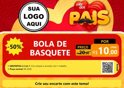 Modelo de Cartaz para Cartaz A4 Horizontal com o tema Mês Dos Pais para Artigos Esportivos