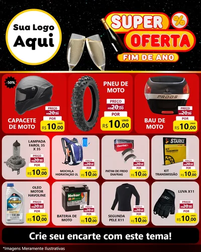 Modelo de Rede Social para Feed Instagram com o tema Super Oferta Fim de Ano para Moto peças