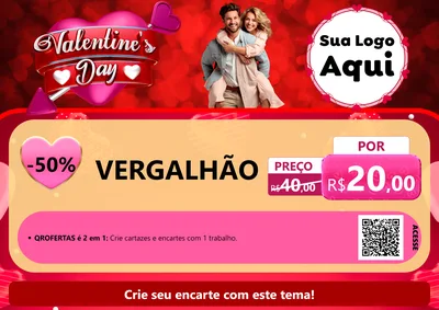 Modelo de Cartaz para Cartaz A4 Horizontal com o tema Valentine's Day para Ferragens