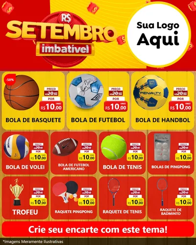 Modelo de Rede Social para Feed Instagram com o tema Setembro Imbatível para Artigos Esportivos
