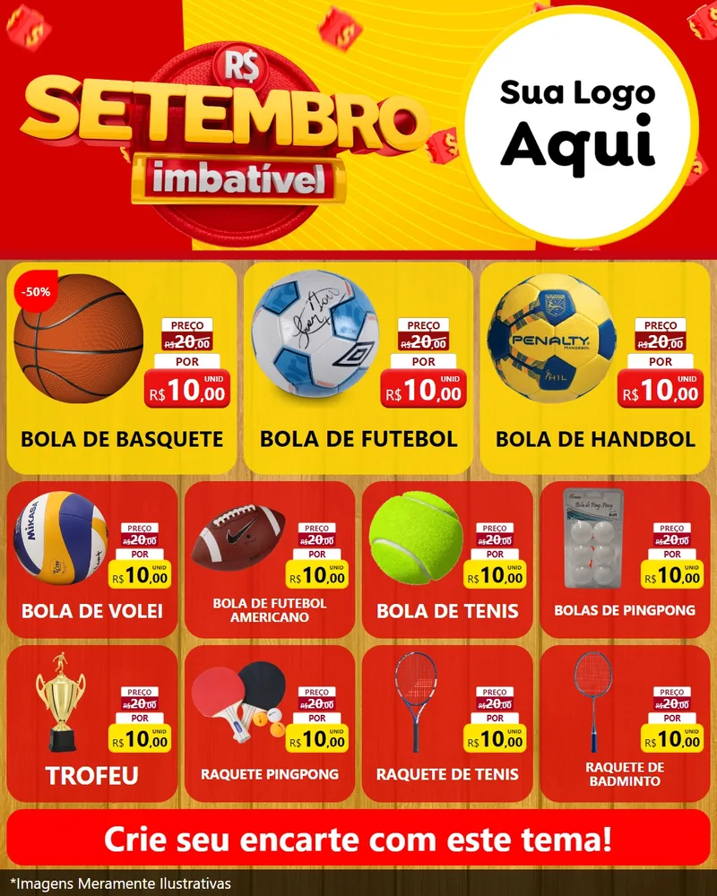 Modelo de Rede Social para Feed Instagram com o tema Setembro Imbatível para Artigos Esportivos